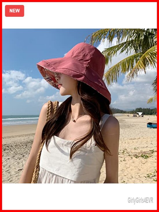 Wide Brim Sun Hat Reversible Floral Bucket UV Protection Foldable Travel main image 3